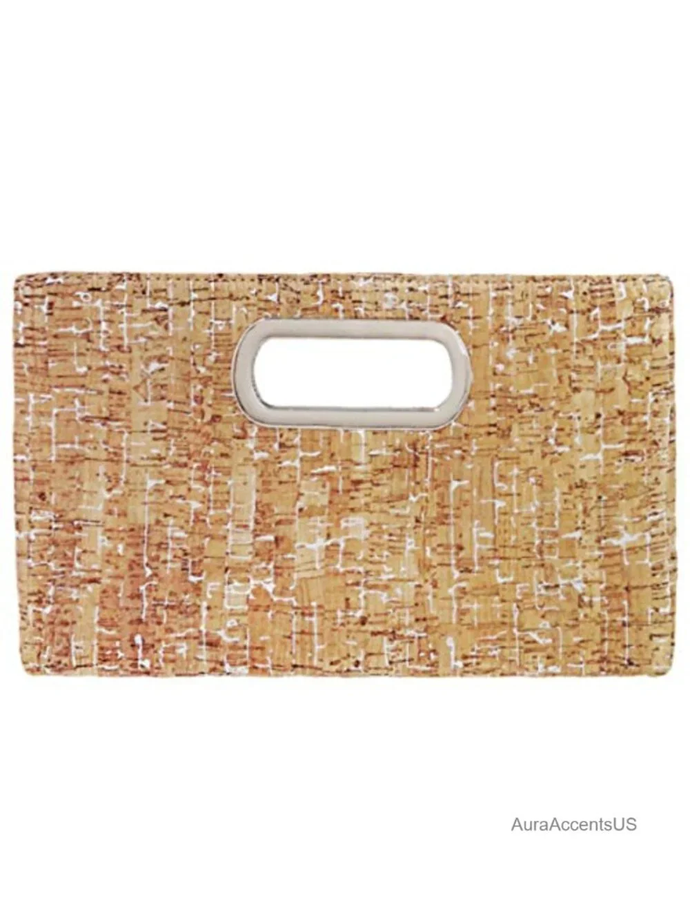Natural Cork Top Handle Clutch with Detachable Chain Strap